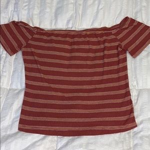 Striped Off the shoulder shirt